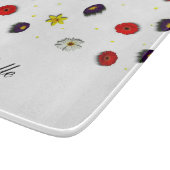 Personalisierte dekorative Frühlingsblumen weiß Schneidebrett (Ecke)