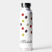 Personalisierte dekorative Frühlingsblumen weiß Trinkflasche (Links)