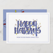 Personalisierte dekorative Kalligraphie glückliche Feiertagskarte (Vorne/Hinten)