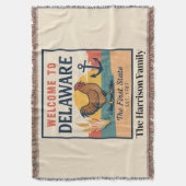 Personalisierte Delaware-Wurfdecke Decke (Vorderseite Vertikal)