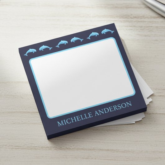 Personalisierte Delfin-Post-it-Notizen mit Namen Post-it Klebezettel