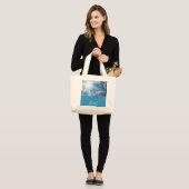 Personalisierte Delphin-Strand-Tasche Jumbo Stoffbeutel (Vorderseite (Model))