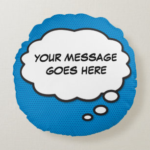 Personalisierte Denkblase Cooles Comic Buch Rundes Kissen
