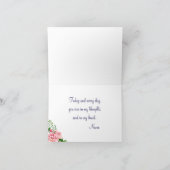 Personalisierte "Denken Sie an Sie" Rose Navy Stri Karte (Innenseite)