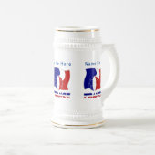 Personalisierte der französischen Fußball-Flagge Bierglas (VorderseiteRechts)