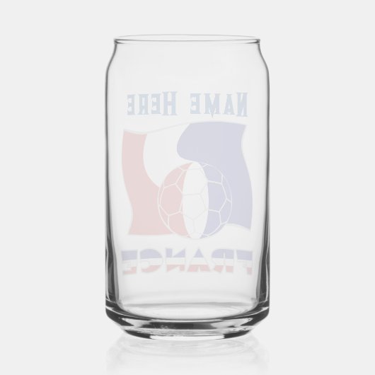 Personalisierte der französischen Fußball-Flagge Dosenglas (Rückseite)