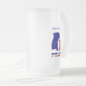 Personalisierte der französischen Fußball-Flagge Mattglas Bierglas (VorderseiteRechts)