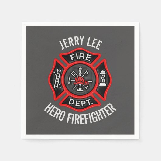 Personalisierte des Dateinamens für Firefighter Serviette (Vorderseite)