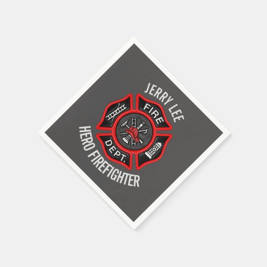 Personalisierte des Dateinamens für Firefighter Serviette (Ecke)