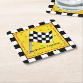 Personalisierte des Markierungsfelds für den Motor Rechteckiger Pappuntersetzer (angewinkelt)