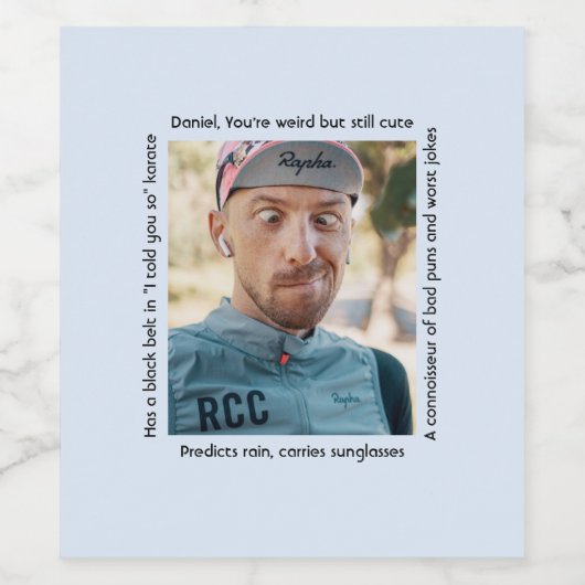 Personalisierte Details Funny Characteristics Feat Weinetikett (Einzelnes Label)