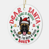 Personalisierte deutsche Boxer Dog Weihnachtsbaumr Keramik Ornament (Links)