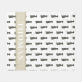 Personalisierte Deutsche Dogge (Schwarz) Fleecedecke (Vorderseite (Horizontal))