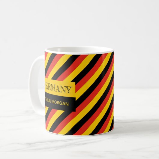 Personalisierte deutsche Flagge Kaffeetasse (Vorderseite Links)