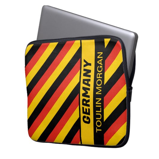 Personalisierte deutsche Flagge Laptopschutzhülle (Vorderseite Links)