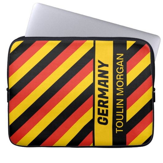 Personalisierte deutsche Flagge Laptopschutzhülle (Vorderseite)