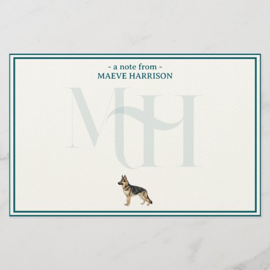 Personalisierte deutsche Hirtennotiz Briefpapier (Vorderseite)