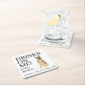 Personalisierte Deutsche Schäferhochzeit Rechteckiger Pappuntersetzer (Vor Ort)