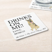 Personalisierte Deutsche Schäferhochzeit Rechteckiger Pappuntersetzer (angewinkelt)