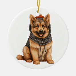 Personalisierte Deutsche Schäferhunde-Kunst Keramik Ornament