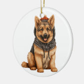 Personalisierte Deutsche Schäferhunde-Kunst Keramik Ornament (Links)