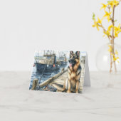 Personalisierte Deutsche Schäferhundekarte Karte (Gelbe Blume)