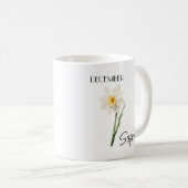 Personalisierte Dezember-Blumen-Kaffeetasse Kaffeetasse (VorderseiteRechts)