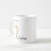 Personalisierte Dezember-Blumen-Kaffeetasse Kaffeetasse (Vorderseite Links)