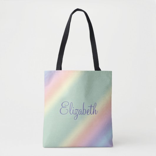 Personalisierte Diagonal Pastel Regenbogen Wasser  Tasche (Vorderseite)