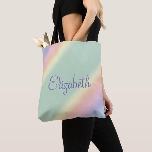 Personalisierte Diagonal Pastel Regenbogen Wasser Tasche (Von Nahem)