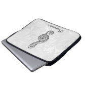 Personalisierte Diamant-Musiknote-Blumendamast Laptopschutzhülle (Vorne Knopf)