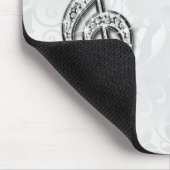 Personalisierte Diamant-Musiknote-Blumendamast Mousepad (Ecke)