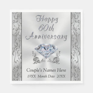 Personalisierte Diamantene Hochzeitsservietten, St Serviette