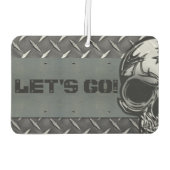 Personalisierte Diamantplatte mit Halbschädeln Autolufterfrischer (Rückseite)