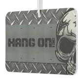 Personalisierte Diamantplatte mit Halbschädeln Autolufterfrischer (Links)