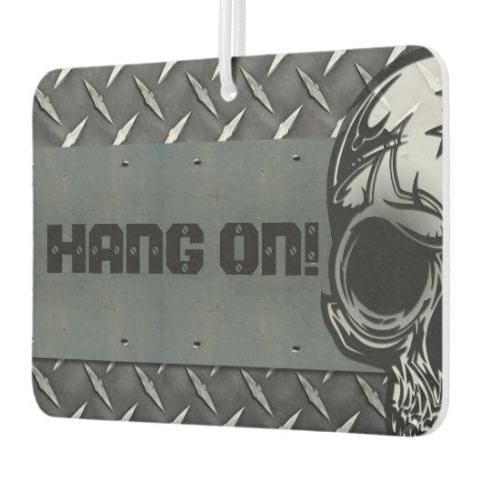 Personalisierte Diamantplatte mit Halbschädeln Autolufterfrischer (Links)