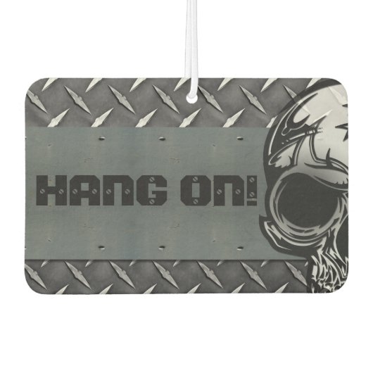 Personalisierte Diamantplatte mit Halbschädeln Autolufterfrischer (Vorderseite)