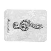 Personalisierte Diamond-Musiknote Floral Damask Magnet (Horizontal)