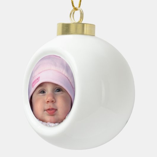 Personalisierte digitale Fotoverzierung des SÜSSEN Keramik Kugel-Ornament (Rechts)