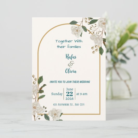 Personalisierte digitale Hochzeitseinladung – Mode Einladung (Stehend Vorderseite)