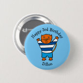 Personalisierte Dillon Cat Happy Birthday Button (Vorne & Hinten)