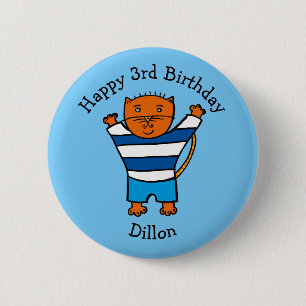 Personalisierte Dillon der Katze Alles Gute zum Ge Button