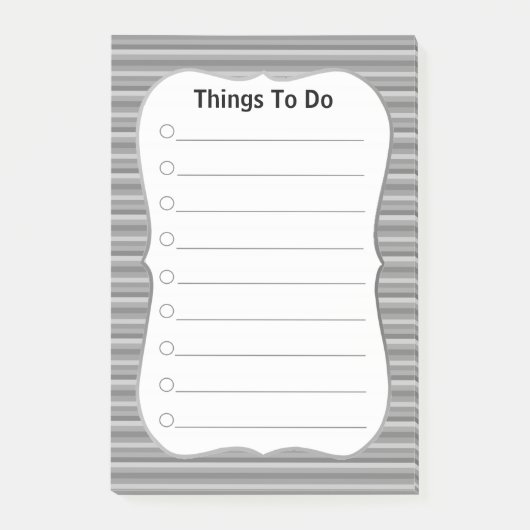 Personalisierte Dinge auf grauem Streifen zu tun Post-it Klebezettel (Vorderseite)