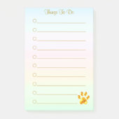 Personalisierte Dinge zu tun & goldene Paw Post-it Klebezettel (Vorderseite)