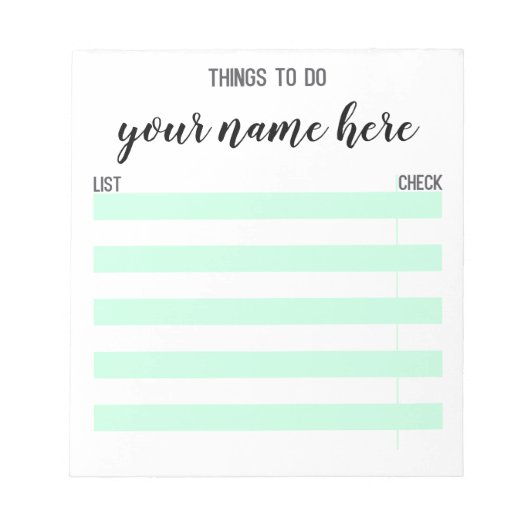 Personalisierte Dinge zum Ausführen von Notepad Notizblock (Vorderseite)