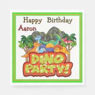 Personalisierte Dino-Geburtstagsservietten für Kin Serviette