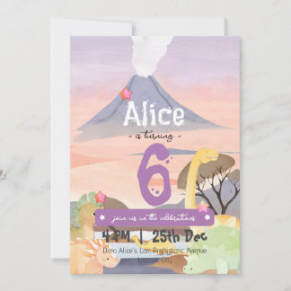 Personalisierte Dinosaur-Themenparty 6. Geburtstag Einladung