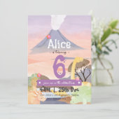 Personalisierte Dinosaur-Themenparty 6. Geburtstag Einladung (Stehend Vorderseite)