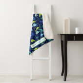 Personalisierte Dinosaurier Blaues Kindermuster Sherpadecke (Beispiel)