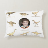 Personalisierte Dinosaurier Boys Foto und Name Dekokissen (Vorderseite)